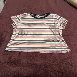 charlotte russe large cotton candy striped t shirt